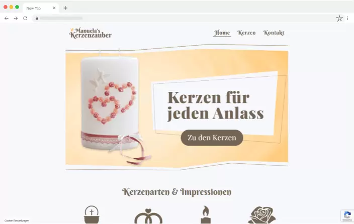 screenshot von manuelas-kerzenzauber.at