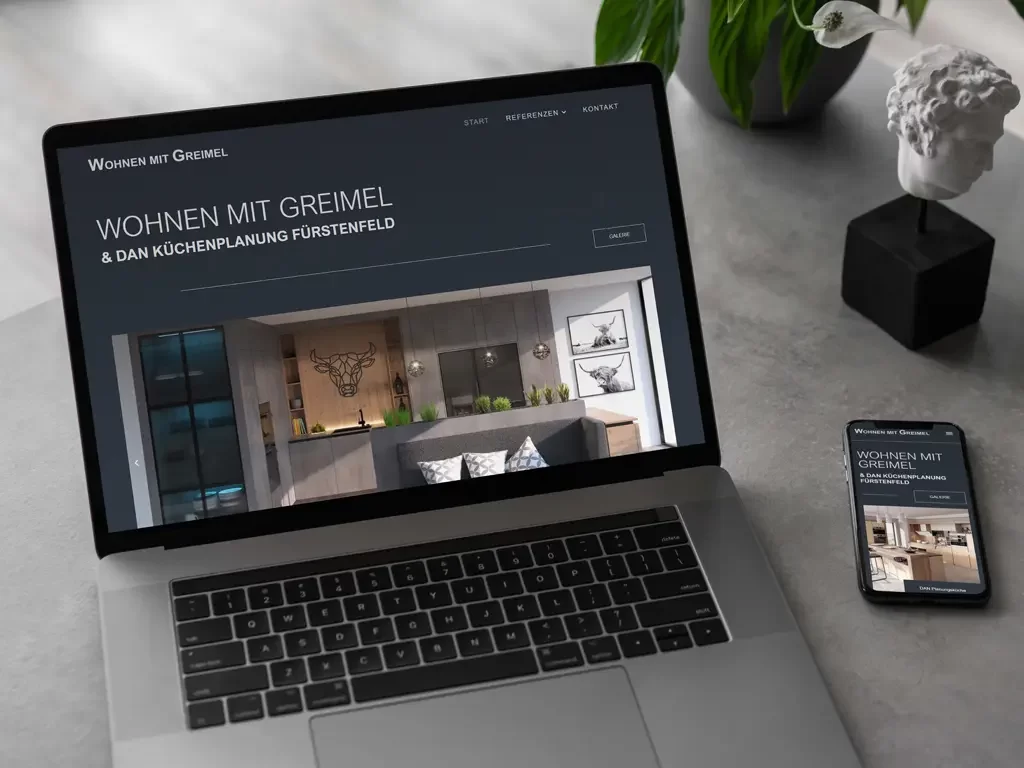 wohnen mit greimel website responsive mockup